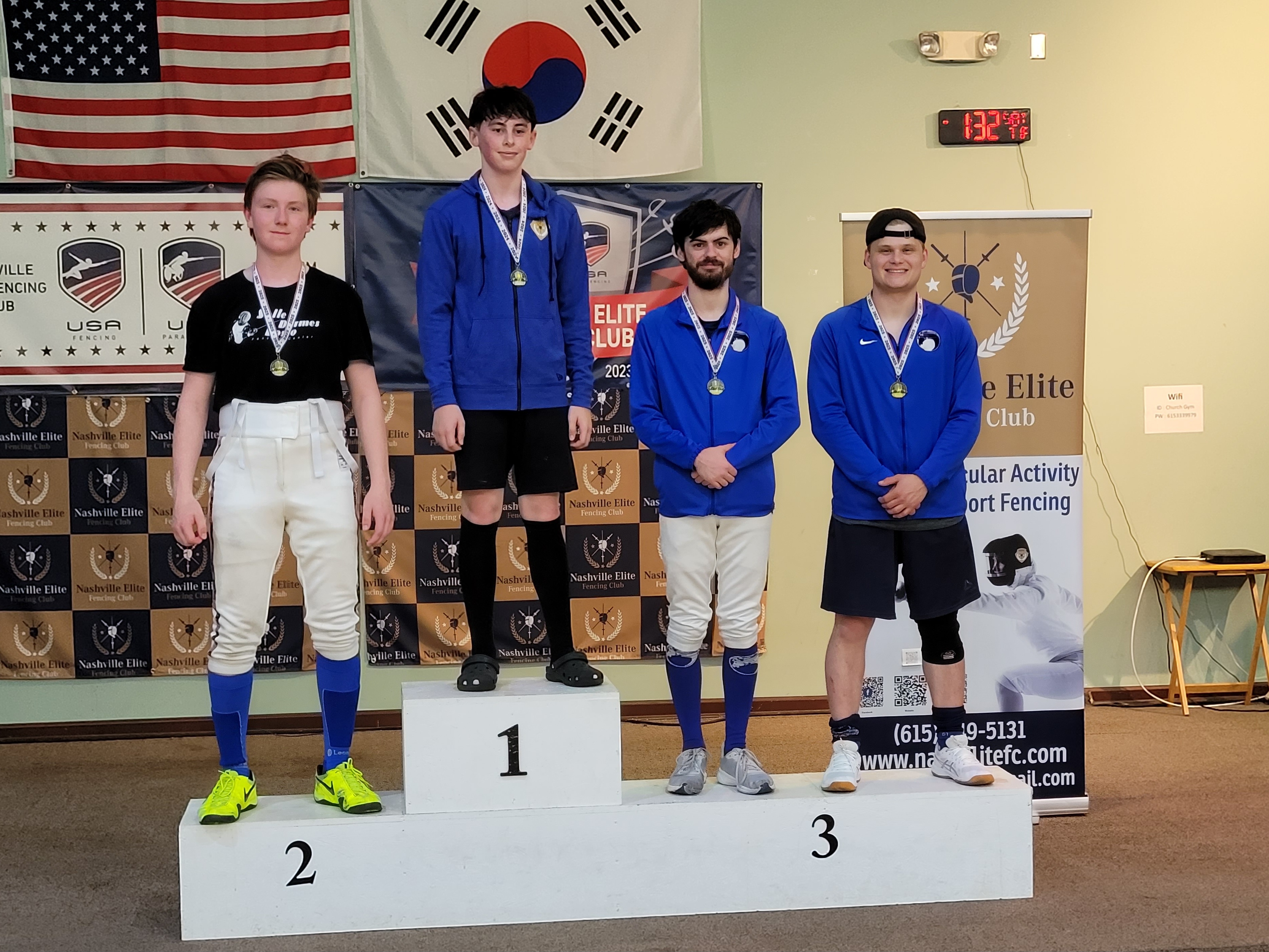 Gabriel Marisi First Epee Tournament - Silver Medal and D25 Ranking at Nashville Elite Gabriel Marisi celebrating his silver medal and D25 ranking achievement at his first epee tournament, Nashville Elite Fencing Club Spring Challenge in Tennessee
